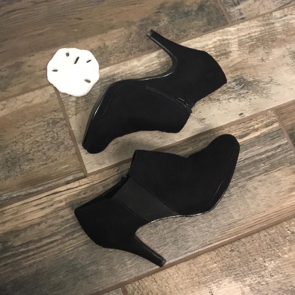 Black bootie heels